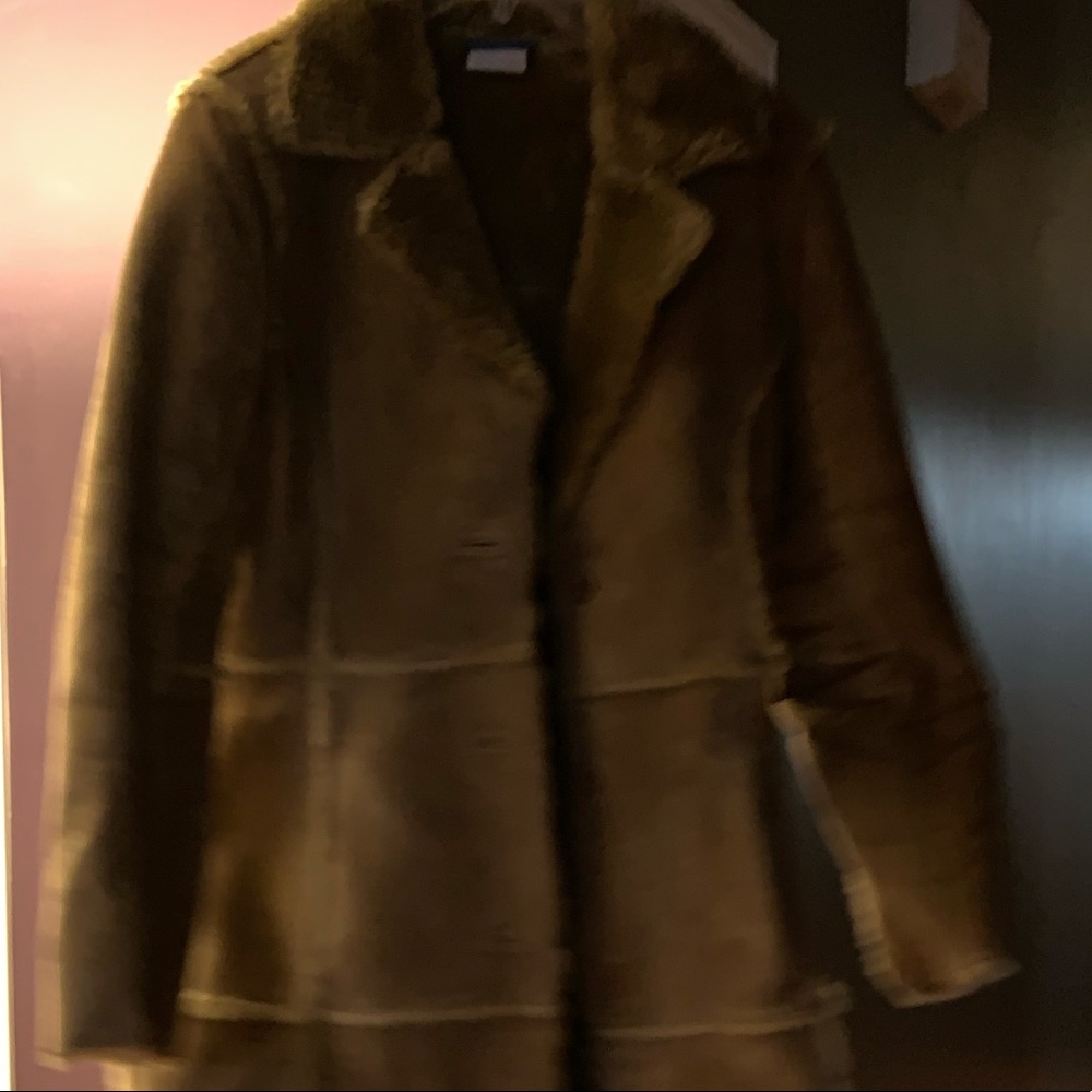 Delias Full Lenght Suede Coat Faux Fur Lined